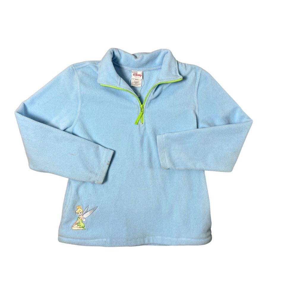 Vintage Disney Tinkerbell Embroidered Fleece Sweater Women's Large 1/4 zip